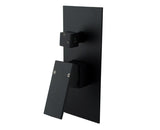 SQUARE SHOWER MIXER WITH DIVERTER - BLACK