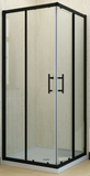 ARNEY 900 x 900 BLACK FRAME SHOWER, DOUBLE SLIDING DOORS, CENTRE WASTE