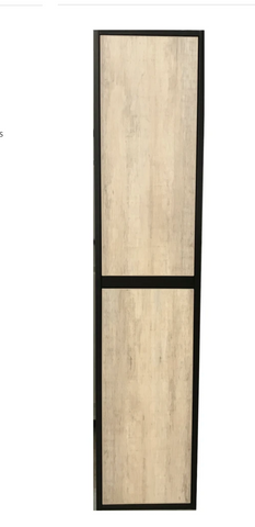 PLYWOOD TALL CABINET BLACK & LIGHT OAK