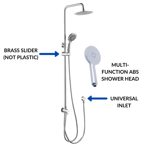 RAIN SHOWER UNIVERSAL INLET - ROUND CHROME – Bathroom Clearance