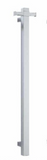 VERTICAL HEATED TOWEL RAIL - BRUSHED NICKEL SQUARE