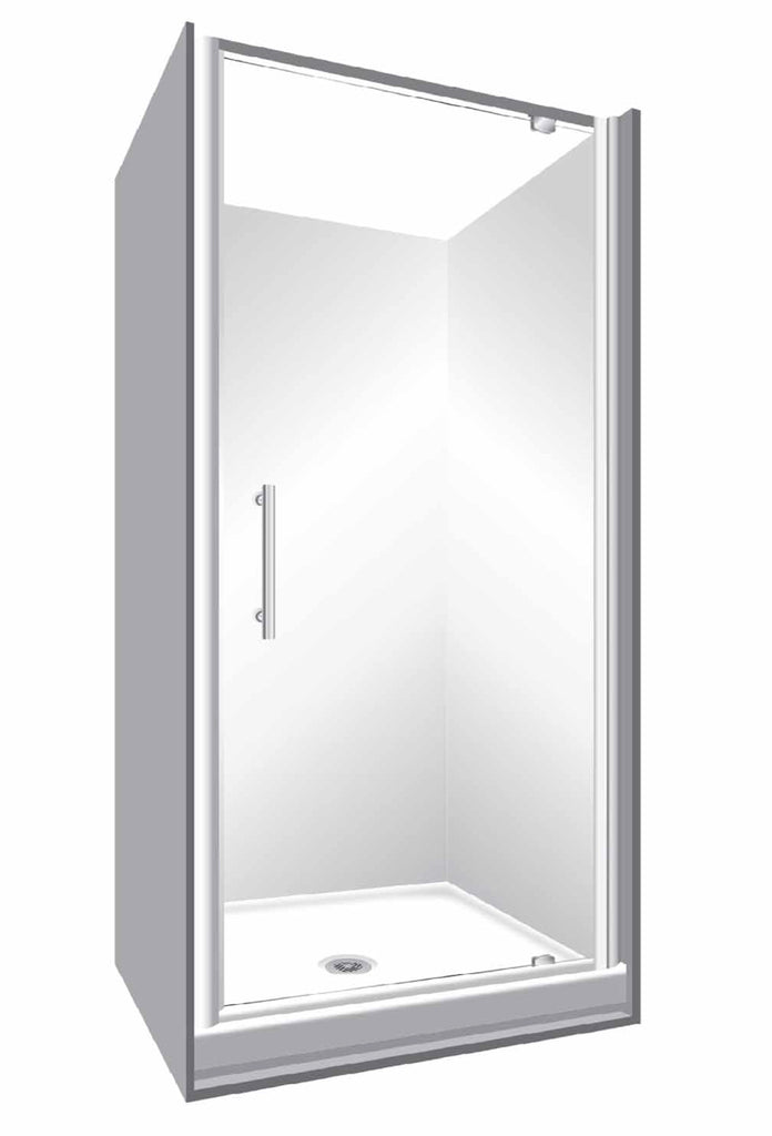 Alcove 900 x 900 Chrome Shower, Center Waste