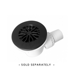 CUBO 900 x 900 BLACK SHOWER, CORNER WASTE