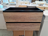 PLYWOOD NELSON 750 BLACK AND LIGHT OAK WALL HUNG VANITY - BASE ONLY