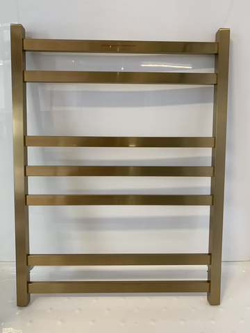 7 BARS 500mm HEATED TOWEL RAIL BRUSHED GOLD