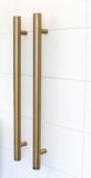 VERTICAL HEATED TOWEL RAIL - GOLD ROUND