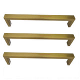 DELUXE HEATED TOWEL RAIL STAINLESS STEEL - BRUSHED GOLD FINISH 1 BAR SQUARE - Bathroom Clearance