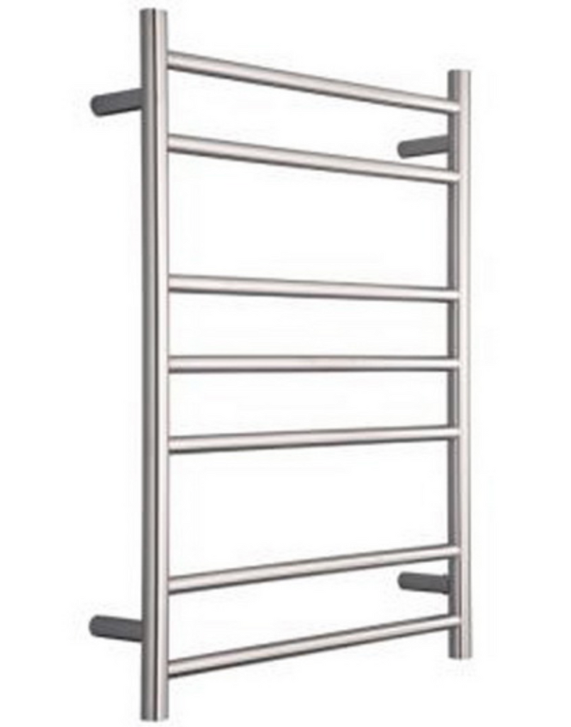 HEATED TOWEL RAIL STAINLESS STEEL - CHROME FINISH 7 BARS ROUND