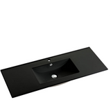 PLYWOOD POLO 1200 BLACK AND LIGHT OAK FLOOR STANDING VANITY (SINGLE BASIN) WITH CERAMIC TOP