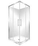 ARNEY 900 x 900 CHROME FRAME SHOWER, SLIDING DOORS, CENTRE WASTE