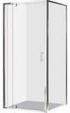 Cubo 900 x 750 Chrome Shower,liner,Corner waste tray with 750mm Door