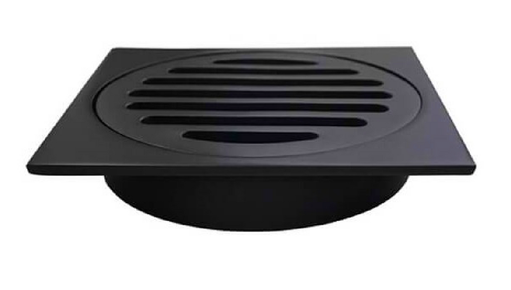 TILE GRATE 110x110MM - MATTE BLACK - Bathroom Clearance