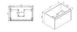 PLYWOOD COBOLT 750 W/H 1 DWR CAB LIGHTOAK With Ceramic top - Bathroom Clearance
