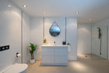 PLYWOOD 1200 FLOOR STANDING WHITE GLOSS VANITY WITH SINGLE BASIN CERAMIC TOP - Bathroom Clearance