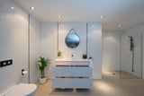 PLYWOOD 1200 FLOOR STANDING WHITE GLOSS VANITY WITH SINGLE BASIN CERAMIC TOP - Bathroom Clearance