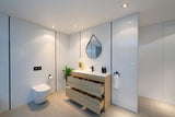 PLYWOOD 1200 FLOOR STANDING LIGHT OAK VANITY WITH SINGLE BASIN CERAMIC TOP - Bathroom Clearance