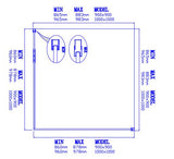 SQUARE 1000x1000 BLACK FRAMELESS SHOWER 10mm GLASS, CENTRE WASTE TRAY AND LINER - Bathroom Clearance