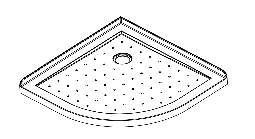 Shower Tray Curve Corner Waste 900mm (STC9C)