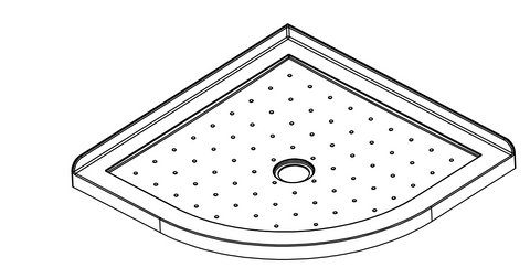 TONDO 900X900 ROUND TRAY CENTER WASTE