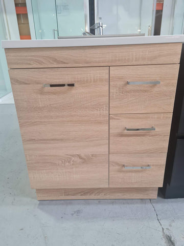 PLYWOOD 750 VANITY FLOOR STANDING LIGHT OAK VANITY WITH CERAMIC TOP