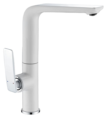 CARA KITCHEN MIXER - WHITE & CHROME - Bathroom Clearance