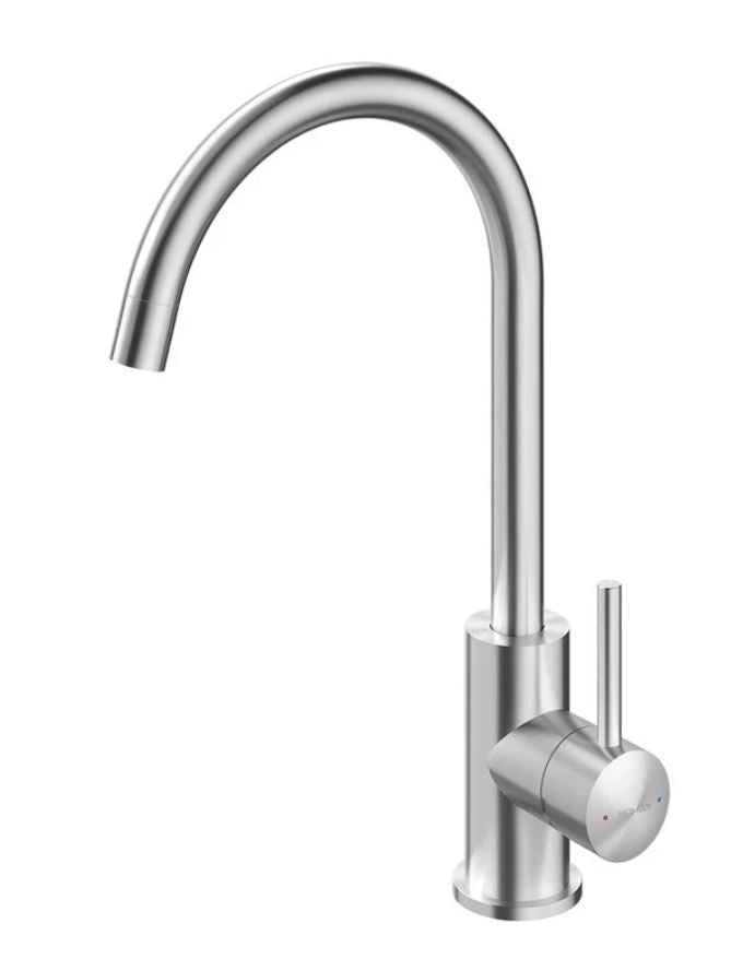 METHVEN MINIMALIST GOOSENECK STAINLESS STEEL SINK MIXER