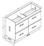 PLYWOOD 1200 FLOOR STANDING WHITE GLOSS VANITY WITH SINGLE BASIN CERAMIC TOP