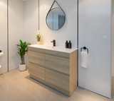 PLYWOOD 1200 LIGHT OAK FLOOR STANDING VANITY (VANITY BASE ONLY) FOR SINGLE BASIN - Bathroom Clearance