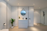 PLYWOOD WHITE GLOSS SLIM VANITY 750x360 WITH CERAMIC TOP - Bathroom Clearance