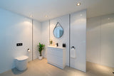 PLYWOOD WHITE GLOSS SLIM VANITY 750x360 WITH CERAMIC TOP - Bathroom Clearance