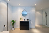 PLYWOOD DARK OAK SLIM VANITY 900x360 WITH CERAMIC TOP - Bathroom Clearance