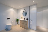PLYWOOD LIGHT OAK SLIM VANITY 600x360 WITH CERAMIC TOP - Bathroom Clearance