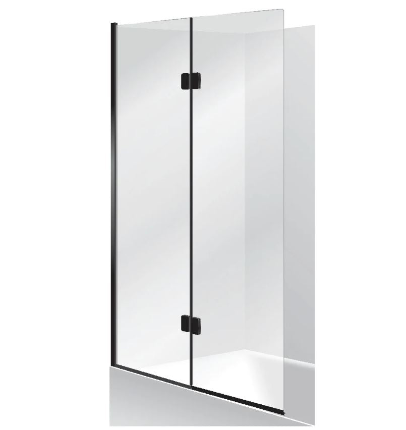 SHOWER OVER BATH SCREEN BLACK - TWO PANELS