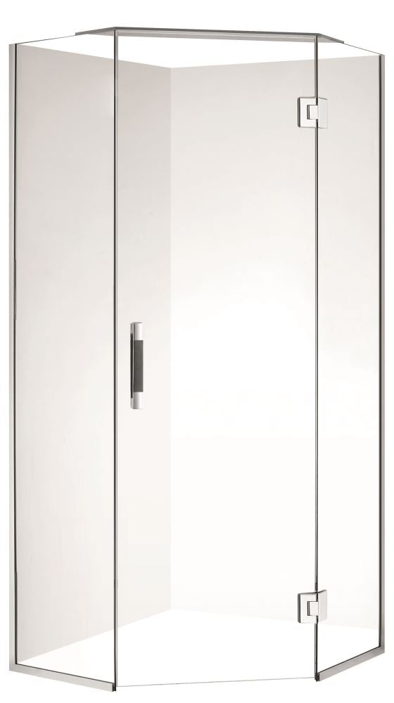 Angle Frameless Shower 1000 x 1000  10mm Glass, Corner Waste Tray and Liner