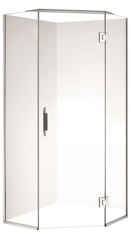 Angle Frameless Shower 1000 x 1000  10mm Glass, Corner Waste Tray and Liner