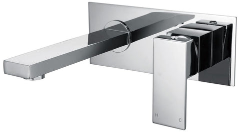 SQUARE BATH SPOUT WITH MIXER - CHROME - Bathroom Clearance