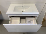 PLYWOOD COBOLT 750 W/H 1 DWR CAB WHITE GLOSS With Ceramic top - Bathroom Clearance