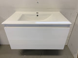 PLYWOOD COBOLT 750 W/H 1 DWR CAB WHITE GLOSS With Ceramic top - Bathroom Clearance