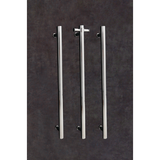 VERTICAL HEATED TOWEL RAIL - BRUSHED NICKEL ROUND