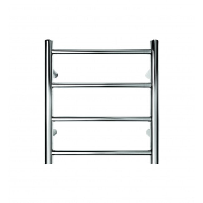HEATED TOWEL RAIL STAINLESS STEEL - CHROME FINISH 4 BARS ROUND - Bathroom Clearance