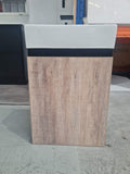 PLYWOOD 400mm BLACK-LIGHTOAK WALLHUNG VANITY WITH CERAMIC TOP