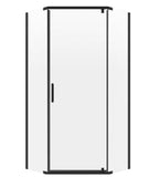 ANGLE 900 x 900 SEMI-FRAMELESS BLACK SHOWER, CENTRE WASTE