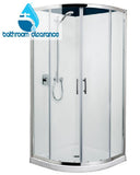 TONDO 900 x 900 CHROME FRAME SHOWER, CENTRE WASTE - EXTRA HIGH - Bathroom Clearance